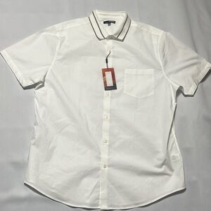 MURANO SHORT SLEEVE WHITE SLIM FIT SHIRT SIZE XL.